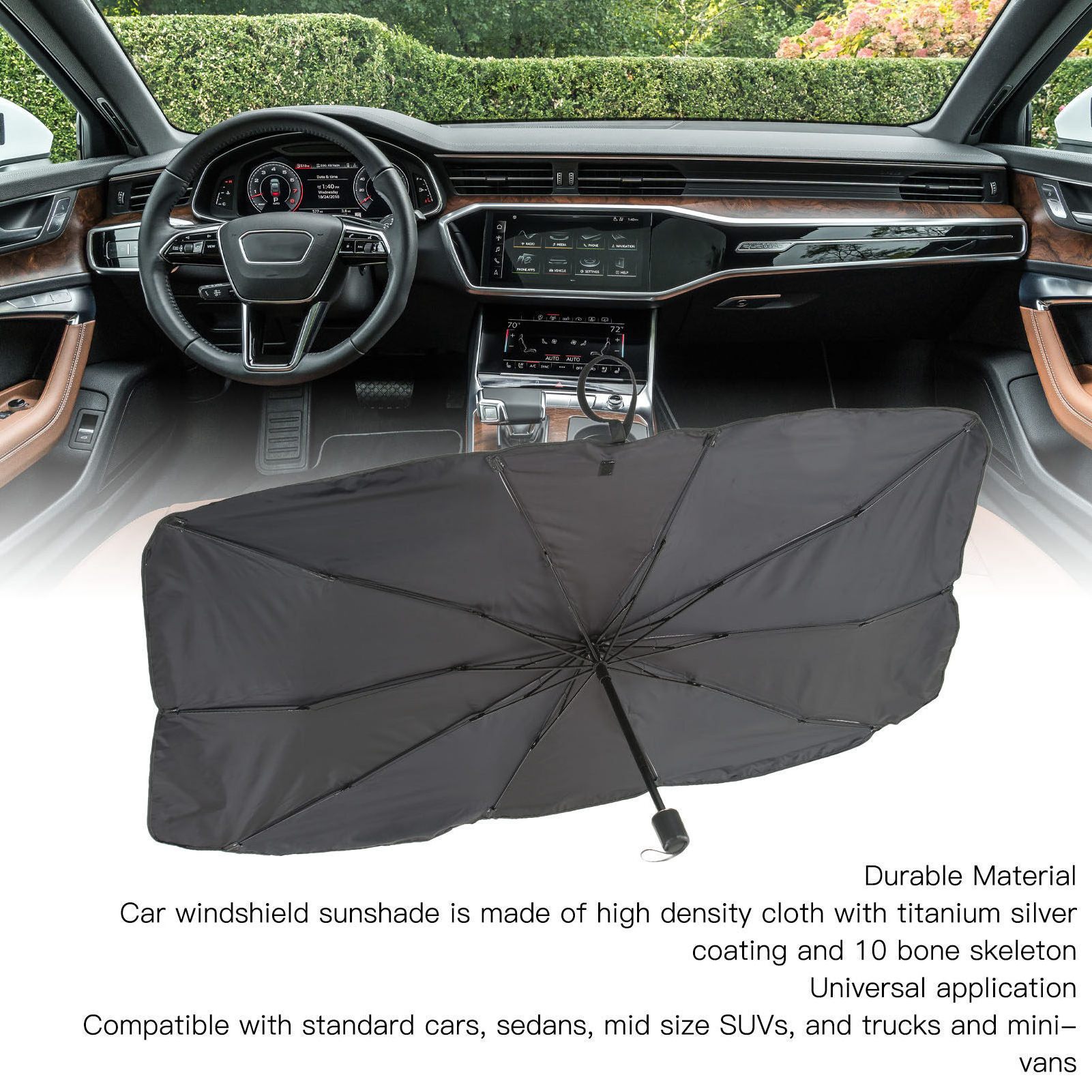 Universal Sun Shade Cover Car Parasol Car Sun Shade Umbrella Rays and Heat Sun Visor Protector Foldable Car umbrella