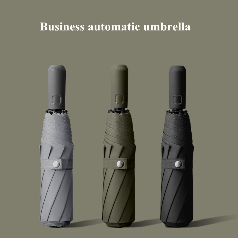 Portable Folding Umbrella 8 Ribs Windproof Travel Extended Handle with Automatic Open Close Button sun parasol umbrellas