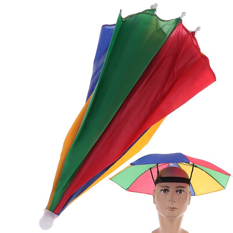 Hot sale Foldable Fishing Umbrella Hat Cap Headwear Umbrella Anti-Sun Hat With strap