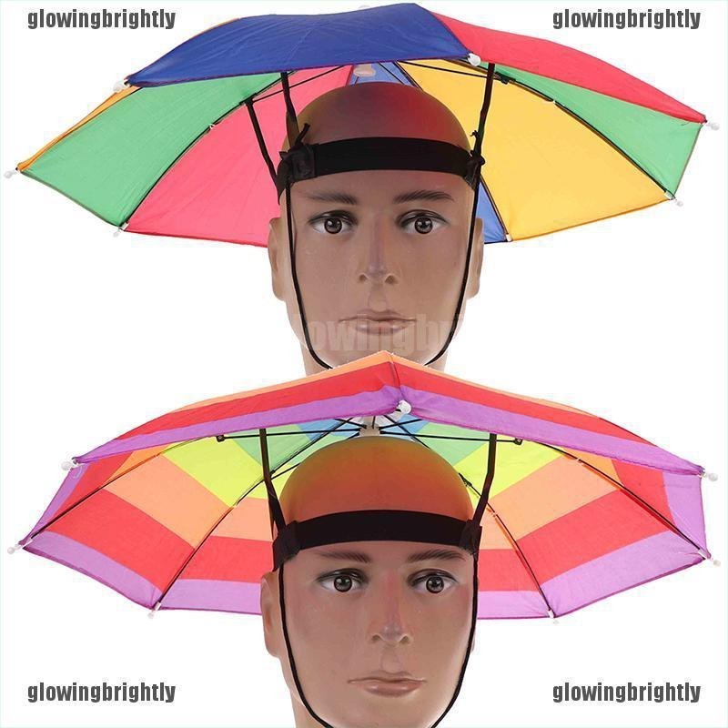 Hot sale Foldable Fishing Umbrella Hat Cap Headwear Umbrella Anti-Sun Hat With strap