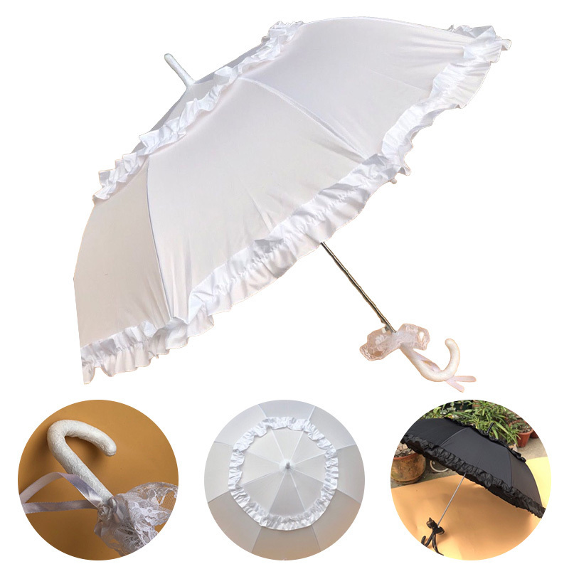 Holiday Outdoor Party Decoration Gothic Lolita Lace Umbrella Frill Decorated Wedding Sun Girls Party Umbrella