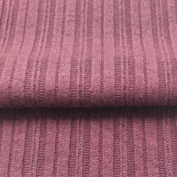 Best selling melange knit nylon rayon polyester elastane weft knitted rib fabric for clothes