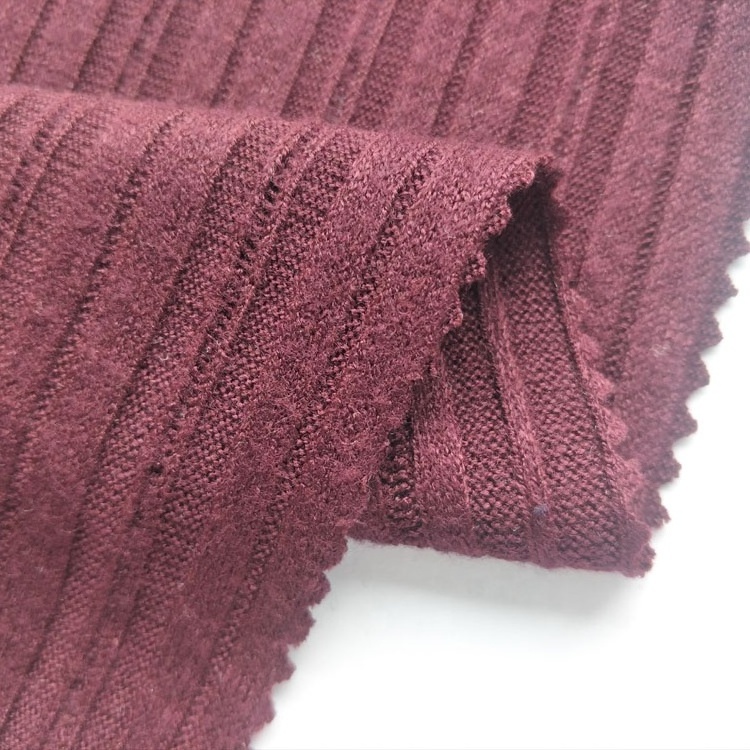 Best selling melange knit nylon rayon polyester elastane weft knitted rib fabric for clothes