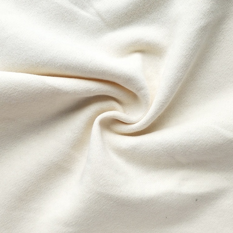 High quality white 100% cotton terry towel fleece knit fabric