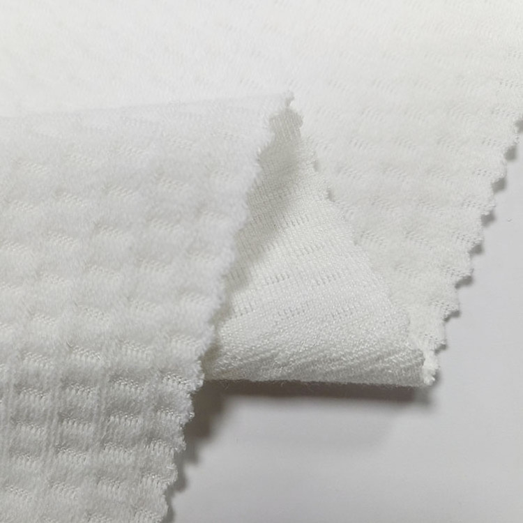 Polyester Rayon Spandex White Knitted Jacquard Mattress Ticking Fabric for Mattress