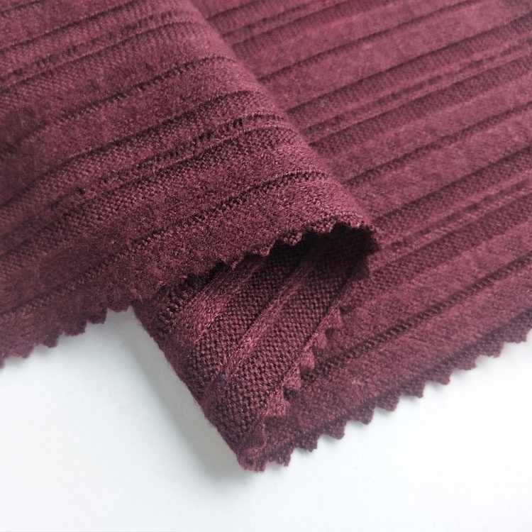 Best selling melange knit nylon rayon polyester elastane weft knitted rib fabric for clothes