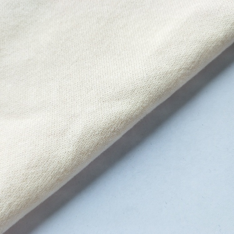 High quality white 100% cotton terry towel fleece knit fabric