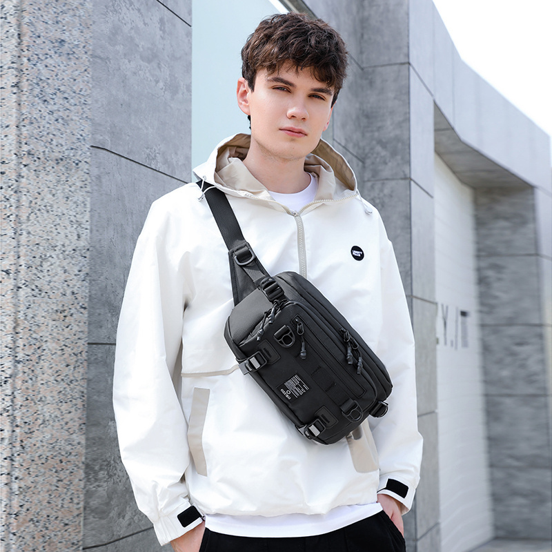 OZUKO 9655 New Style Wholesale Fashion Waist Bag Lightweight Dailyused Fanny Pack Bum Waist Bag For Men Sport Cycling Chest Bag