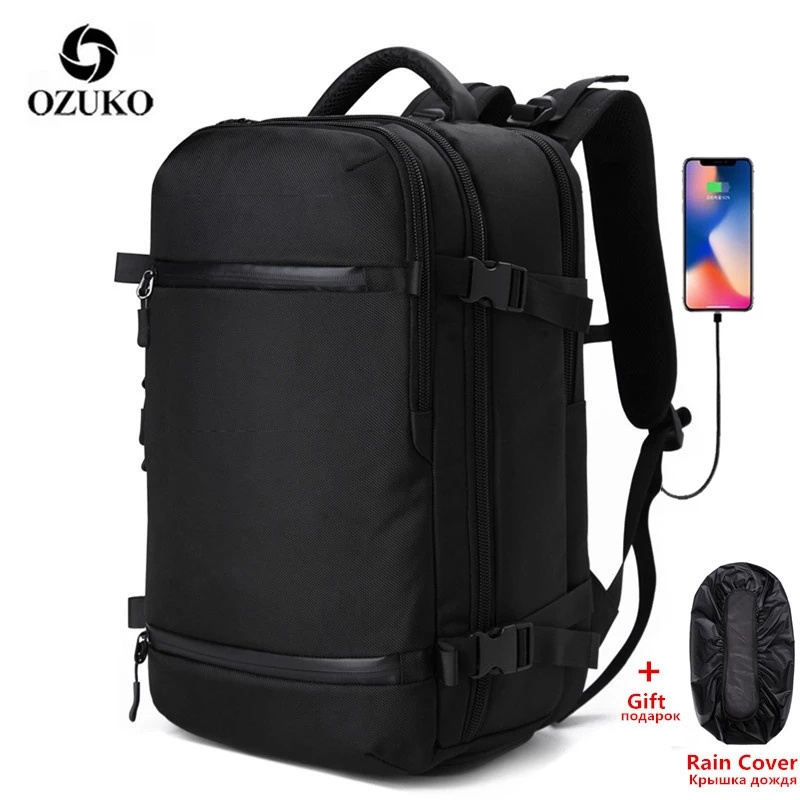 Ozuko 8983L Carry On Backpack Large Travel Backpack For Men Airline Approved Gym Backpack Waterproof Business Laptop Daypack