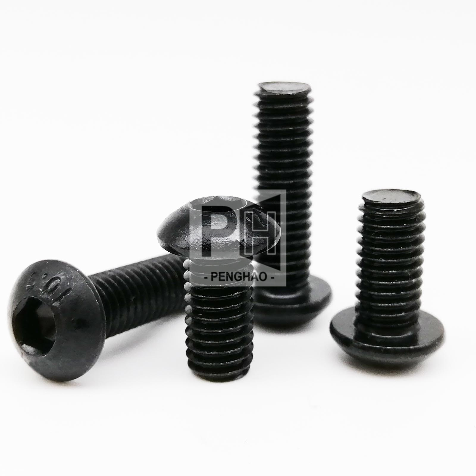 ISO7380 M2 M2.5 M3 M4 M5 M6 Round Black Oxidation 10.9 Grade Hex Screws Hexagon Screw Cap Socket Button Head Allen Bolt