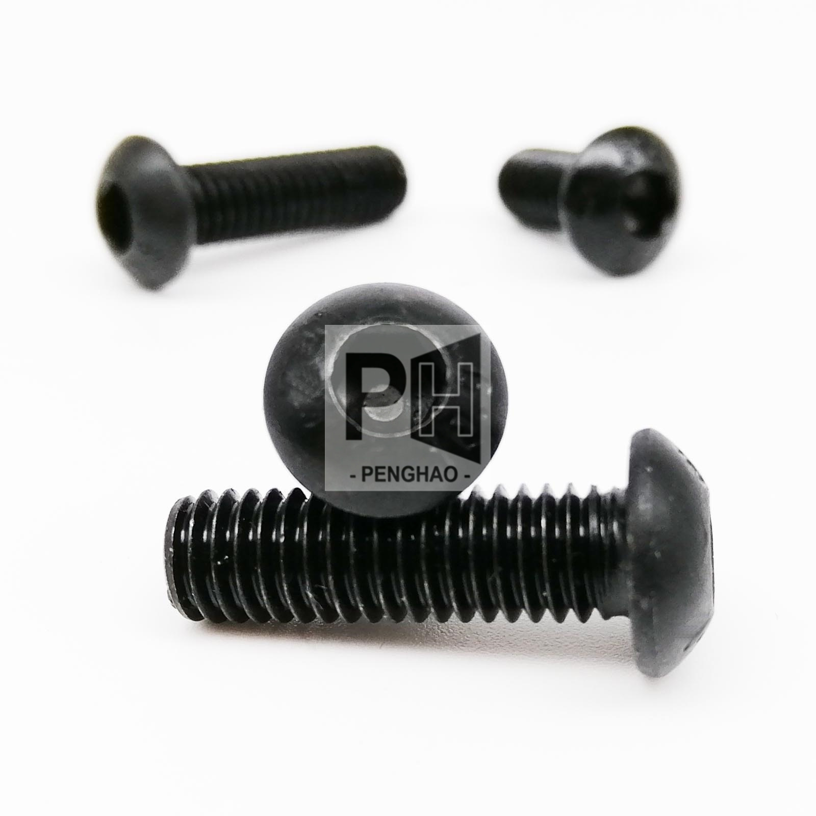 ISO7380 M2 M2.5 M3 M4 M5 M6 Round Black Oxidation 10.9 Grade Hex Screws Hexagon Screw Cap Socket Button Head Allen Bolt