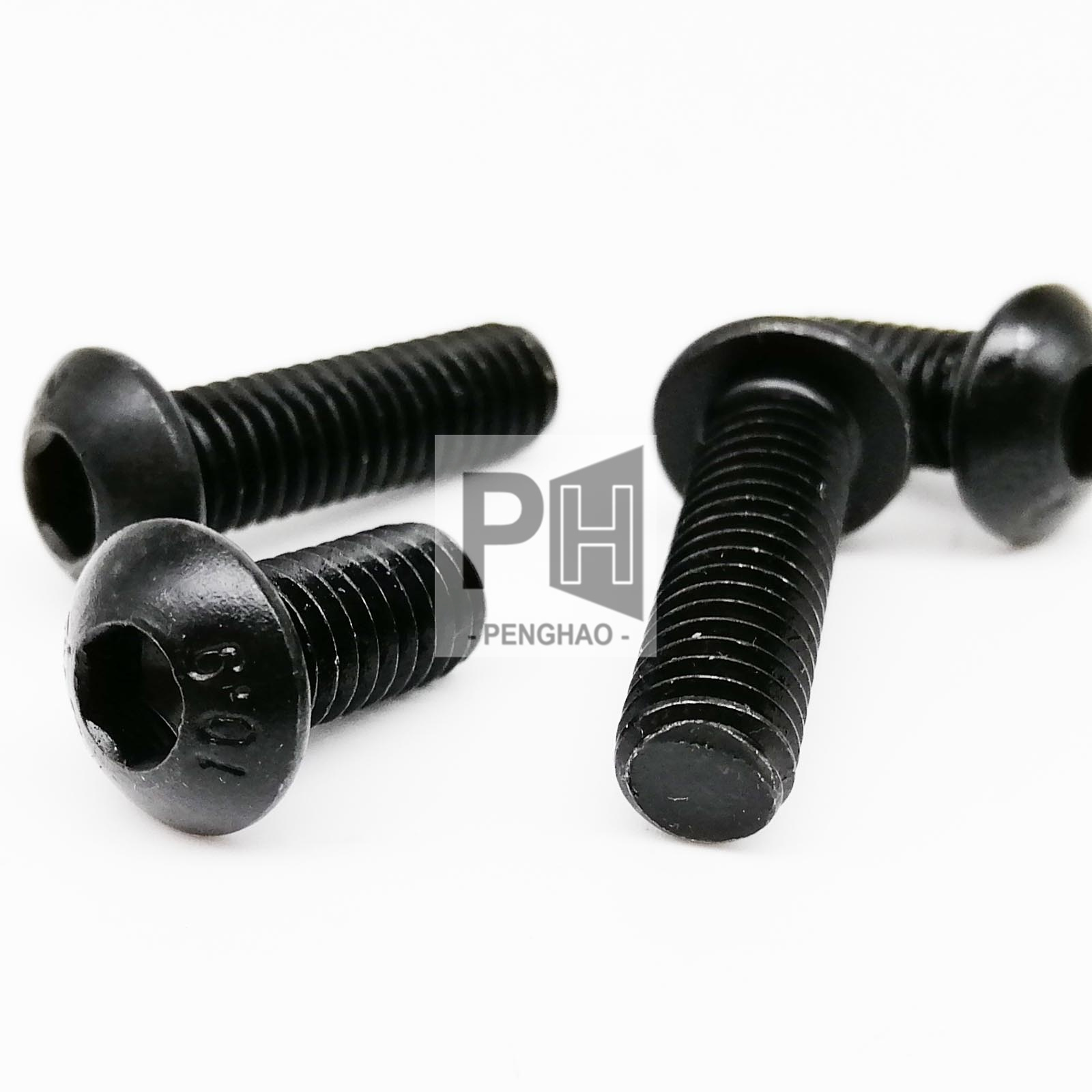 ISO7380 M2 M2.5 M3 M4 M5 M6 Round Black Oxidation 10.9 Grade Hex Screws Hexagon Screw Cap Socket Button Head Allen Bolt