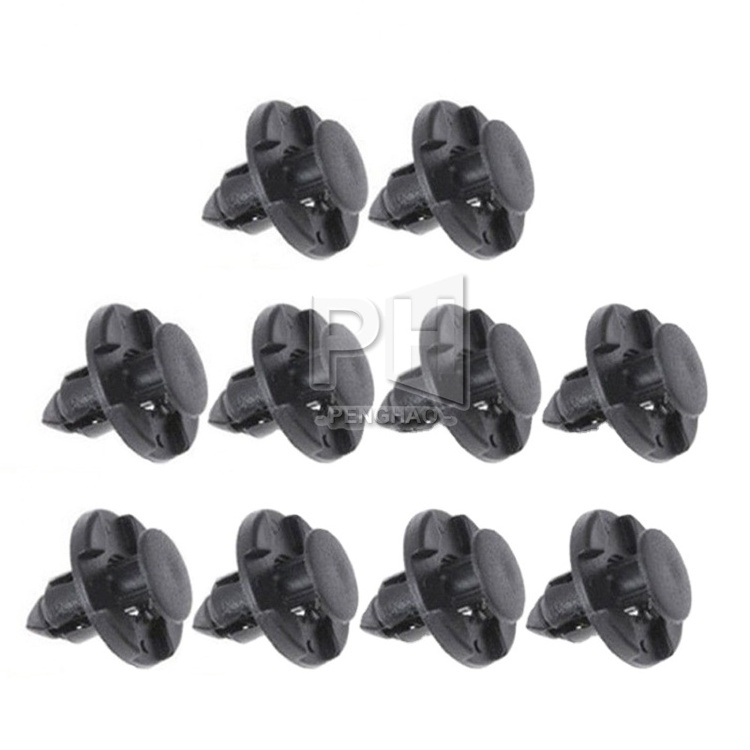 8mm hole Car Rivet Fastener Mud Flaps Bumper Fender Push Clips for Nissan Black Plastic Rivets Retainer Clips