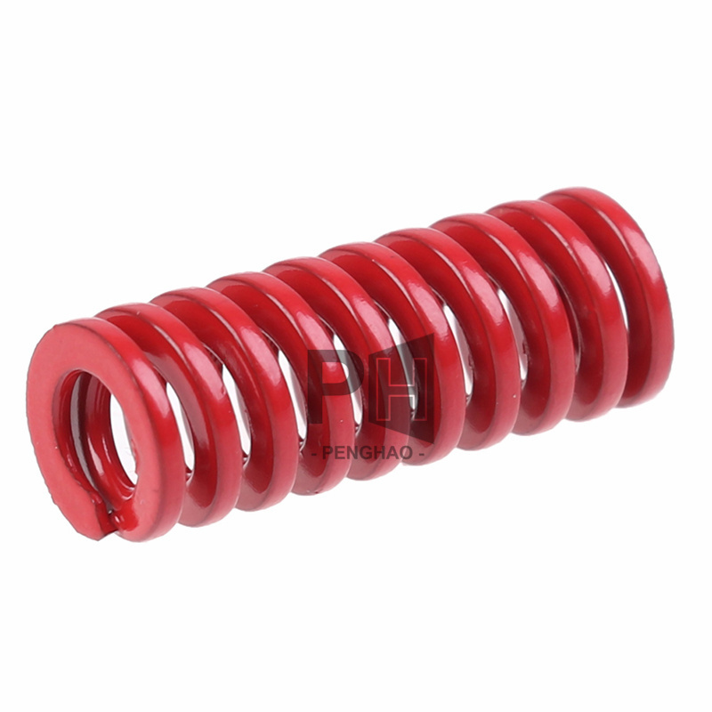 Red Pressure Compression Spring O.D. 8*25mm Spiral Stamping Medium Duty Loading Die Mold Die Spring