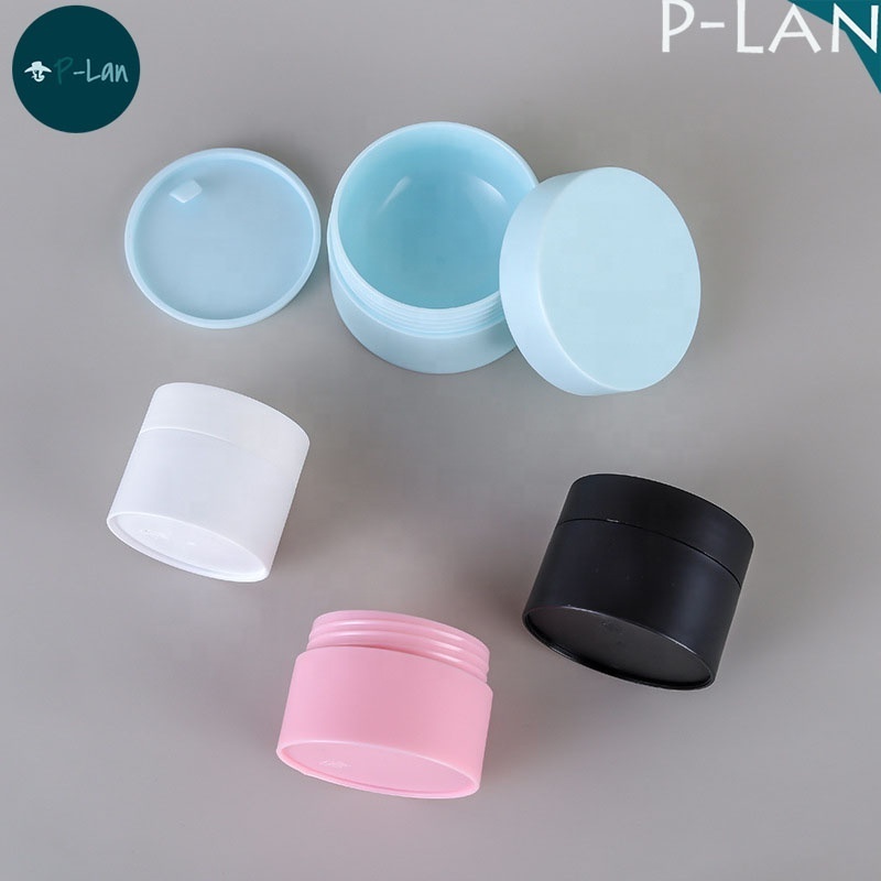 P-Lan Brand Stock MOQ 100pieces 5g 15g 20g 30g 50g PP Frosted Round Skin Care Body Eye Face Cream Jars Lip Scrub Container