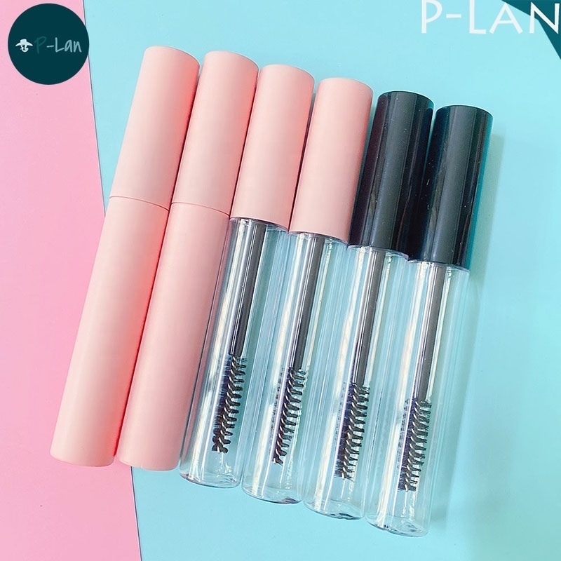 P-Lan Brand Stock 100pcs Wholesale Round Custom Logo 10ml Mascara Tube Black Matte Pink Eyelash Growth Serum Bottle