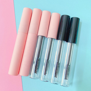 P-Lan Brand Stock 100pcs Wholesale Round Custom Logo 10ml Mascara Tube Black Matte Pink Eyelash Growth Serum Bottle