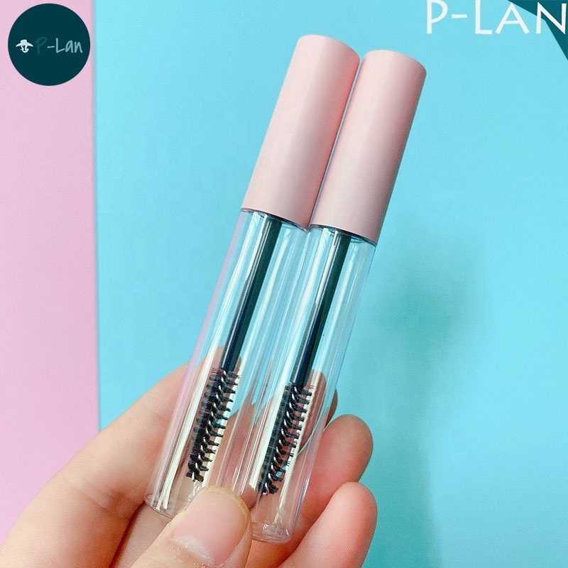 P-Lan Brand Stock 100pcs Wholesale Round Custom Logo 10ml Mascara Tube Black Matte Pink Eyelash Growth Serum Bottle