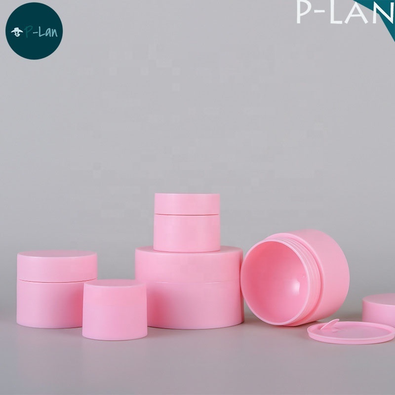 P-Lan Brand Stock MOQ 100pieces 5g 15g 20g 30g 50g PP Frosted Round Skin Care Body Eye Face Cream Jars Lip Scrub Container