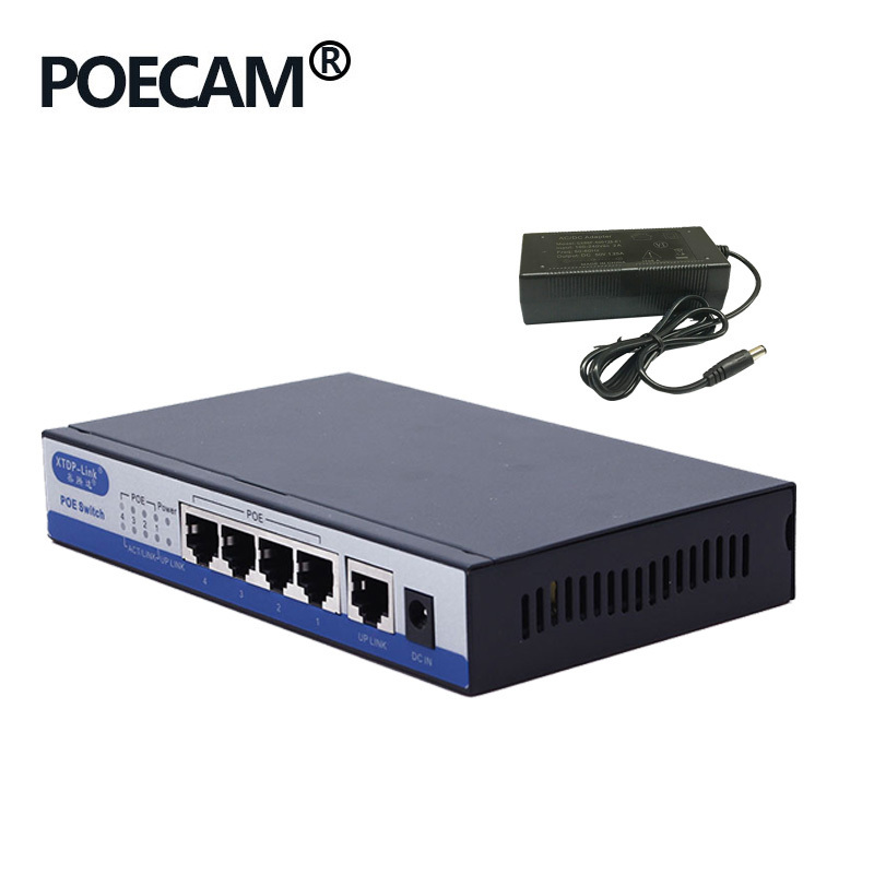 48V Passive POE injector 5Port 100Mbps Switch hub POE Switch Fast Ethernet For Ip Camera Poe