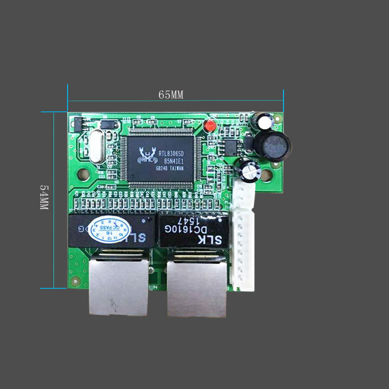 OEM Unmanaged 2 Rj45 Ports 10/100Mbps and 8 Pin Header 3 Port network Ethernet Switch Module