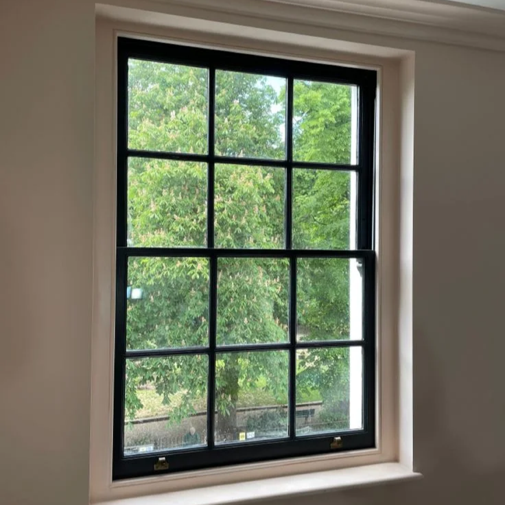 Steel Crittal double glazed tempered glass matte black iron french Steel window