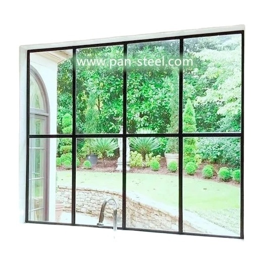 Pan-Steel hot selling Matt black windows refund bay window steel Casement window