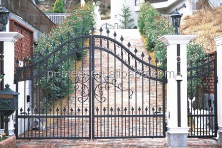 stylish main design steel wrought iron garden gate