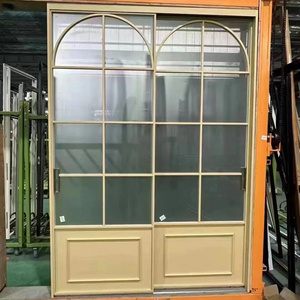 Pan-Steel Interior Handle,  Steel Framed Glass Door in French Style app Pre-hung Steel Frame Swing Door