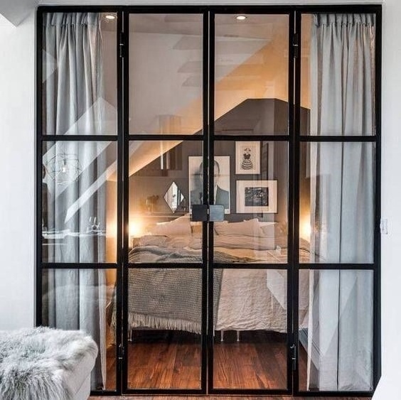 fixed glass steel screen mesh double door french casement window with thermal break function