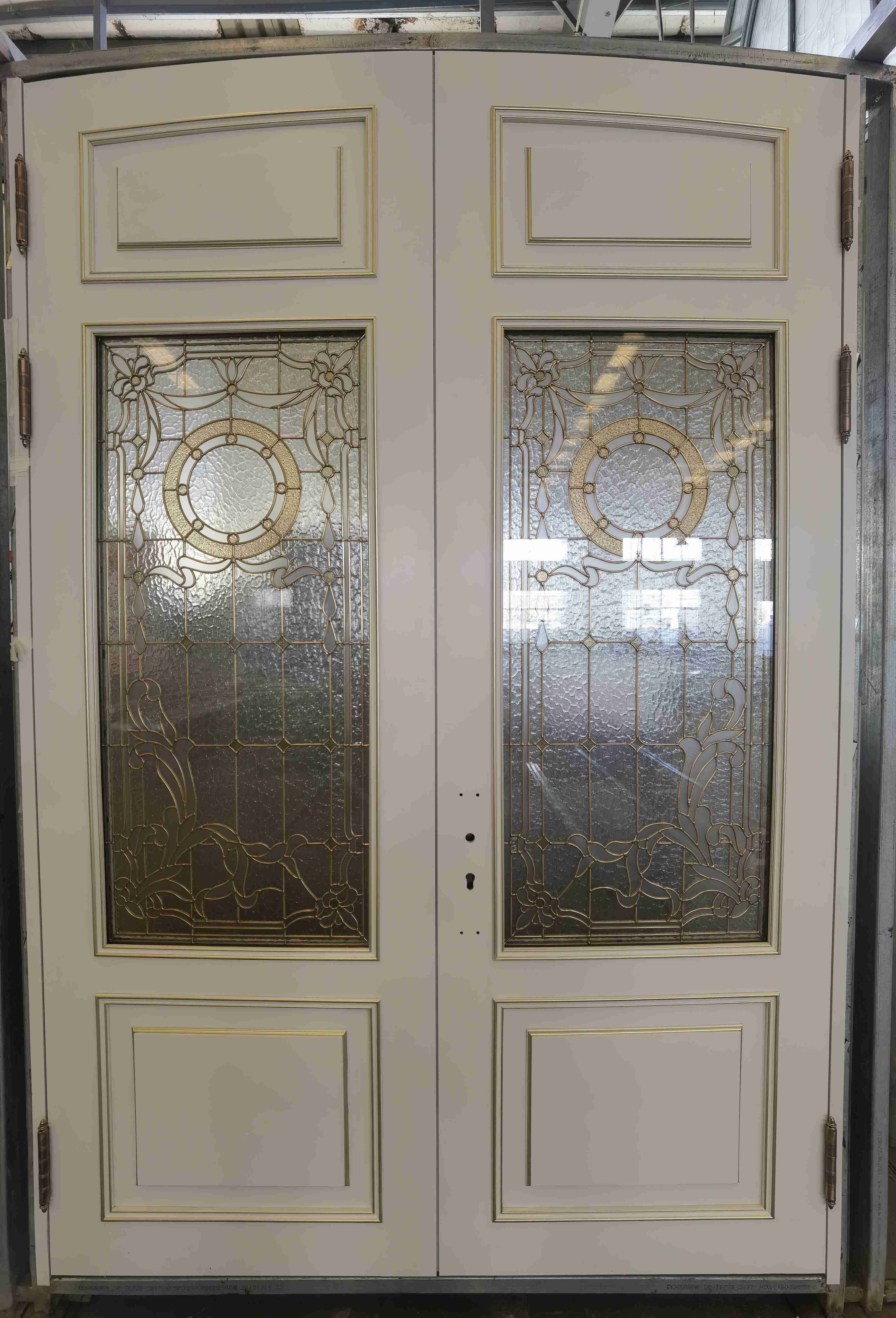 New luxury imitated copper entry doors pressed steel door frames steel fireproof copper door