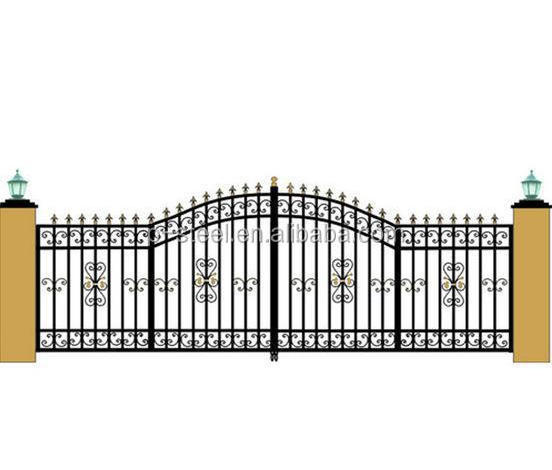 Best Quality Simple House Steel Main Gate Designs Exterior Wrought Iron Gate