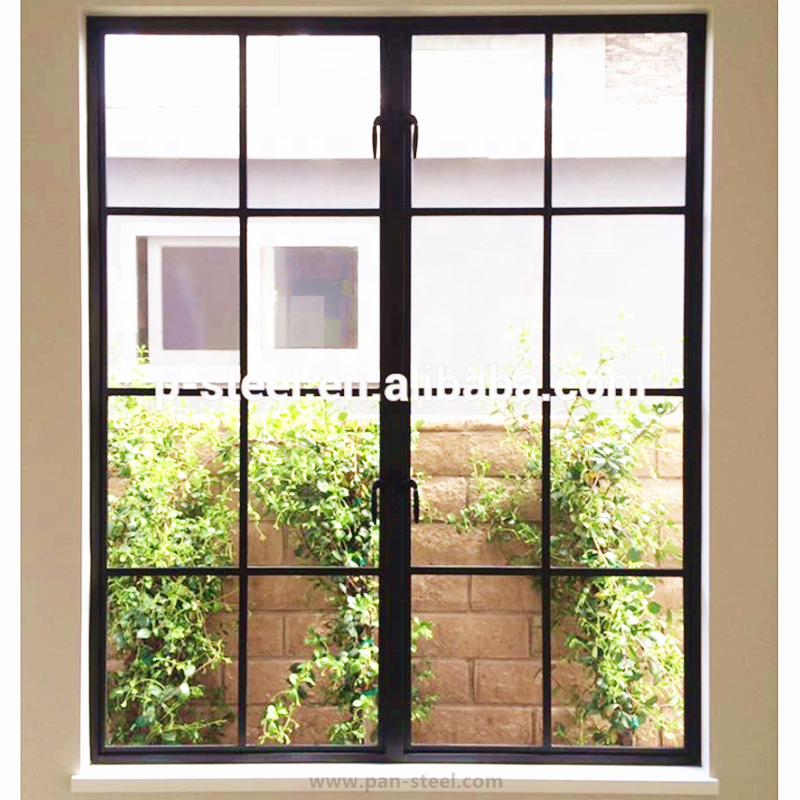 European standard interior main door design galvanized steel Windows modern iron frame French doors