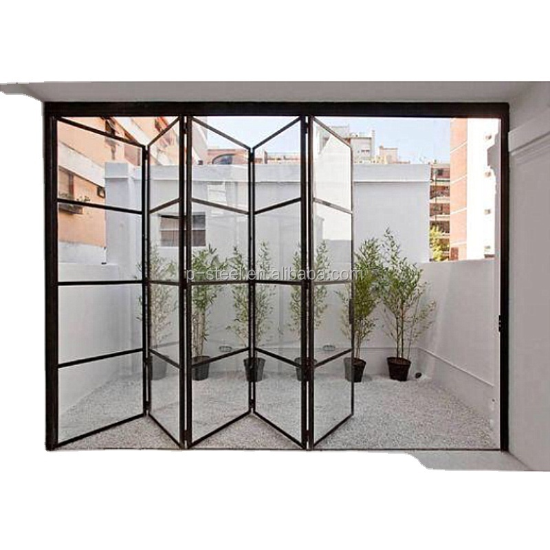 Door Decoration Foldable Soundproof Steel Glass China Customized Door High Strength Bifold Door Commercial Storefront Bi Folding