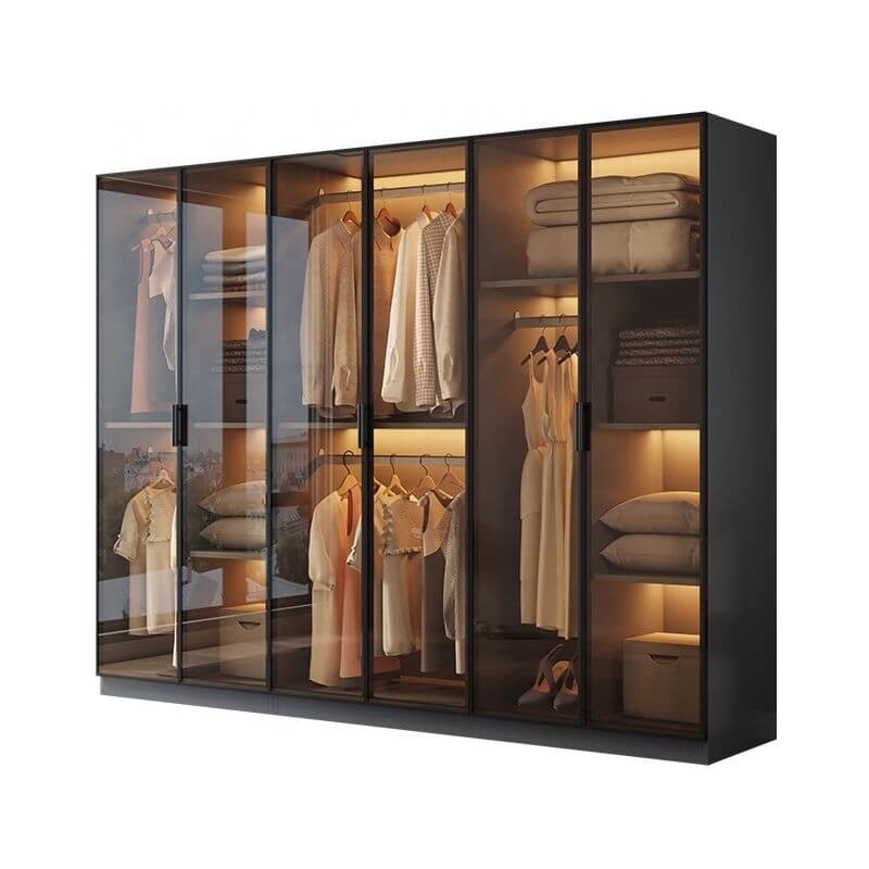 PA Modern Style Bedroom Furniture Closet Mirror Wardrobe