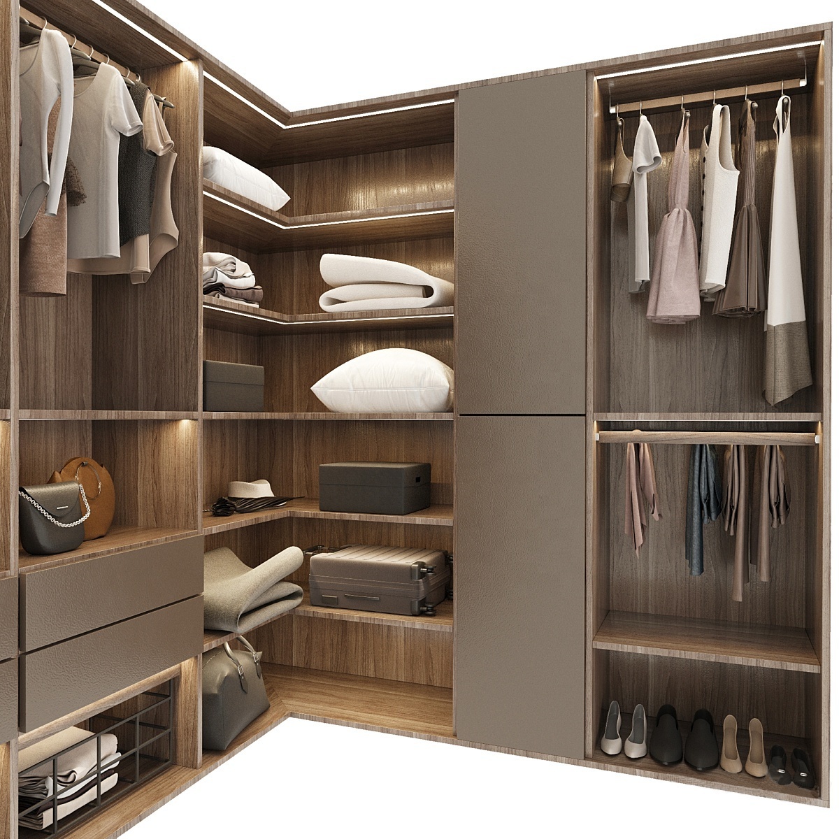 PA bedroom furniture modular wooden custom modern design walk in closet wardrobes