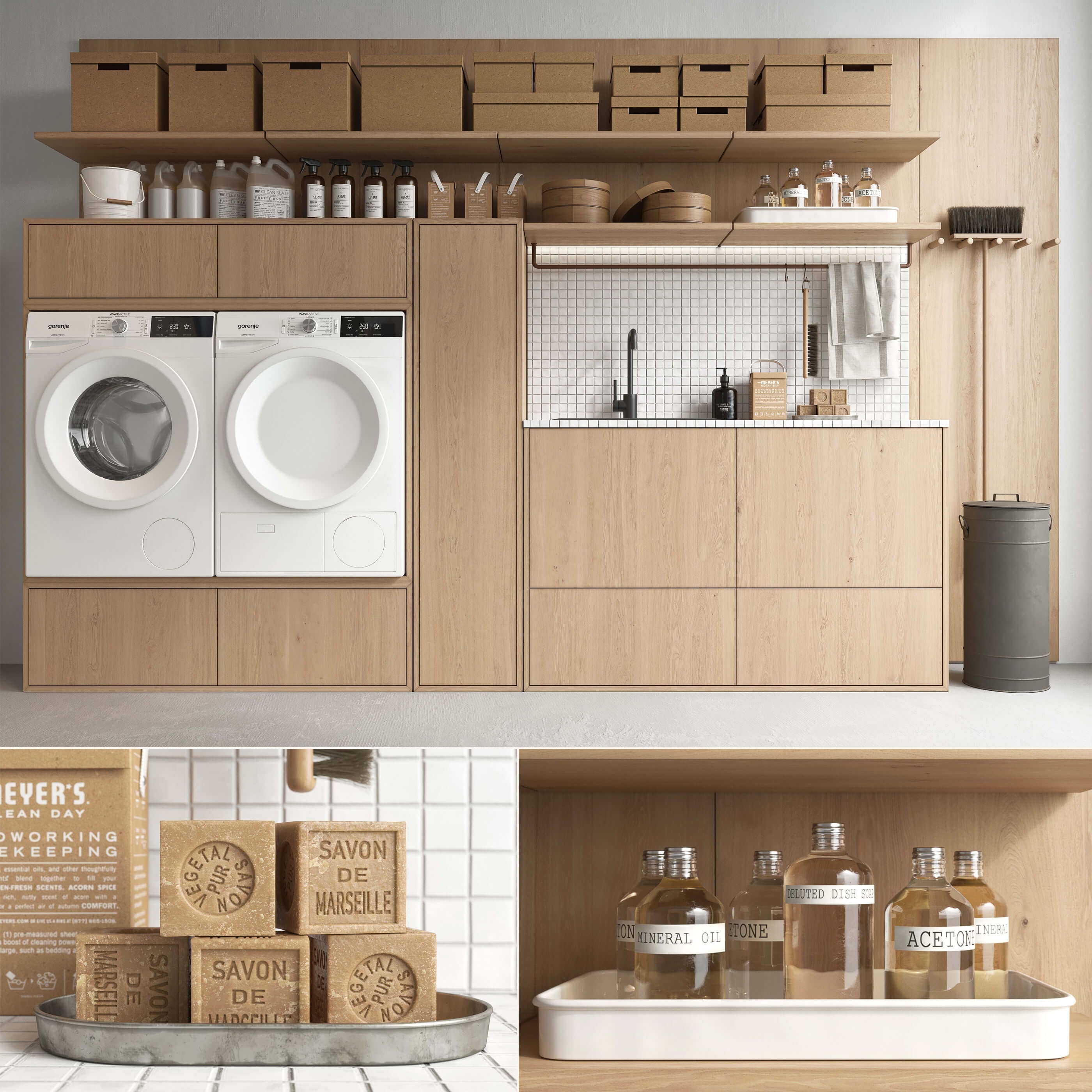 PA laundry room furniture organization custom modern wooden laundry storage cabinet