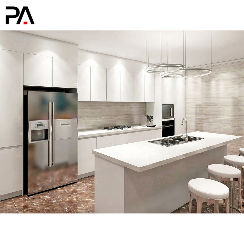 PA home modern design high gloss white rta kitchen cabinets