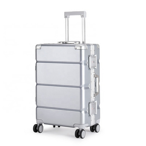 Silver 20" 22" 24" 26" 28" Large Capacity suitcases for travel