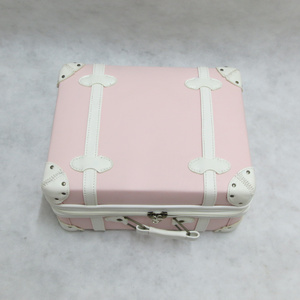 Custom Design professional decorative Aluminum vintage travel handmade cosmetic beauty Suitcase box PVC vanity makeup train case