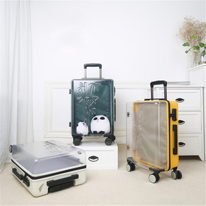 2019 Hot sale Custom Carryon Waterproof 100% PC Hard Shell suitcase Transparent luggage