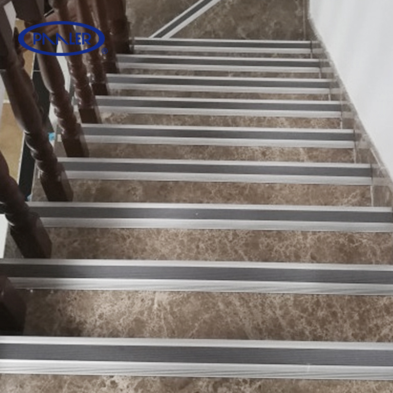 Flexible Non-Slip PVC Aluminium Stair Nose Caps Parts Step Metal Edging Strip Stair Nosing For tiles