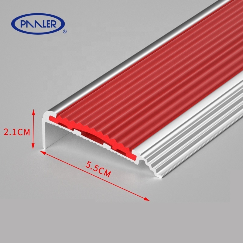 Cheap Anti Slip PVC Aluminium Stair Nose Parts Step Metal Edging Strip Stair Nosing