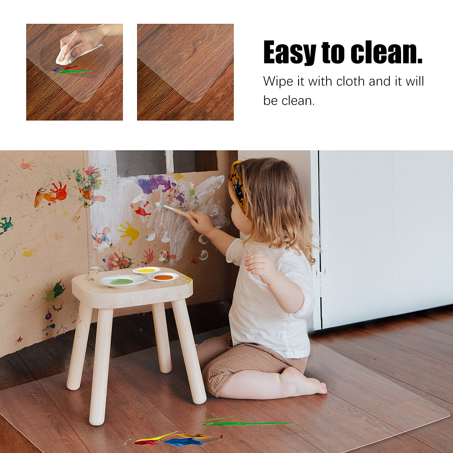 Durable Odorless PVC Office Home Computer Clear Chair Mats Wood/Tile Protector Protection Mat for Hard Floors