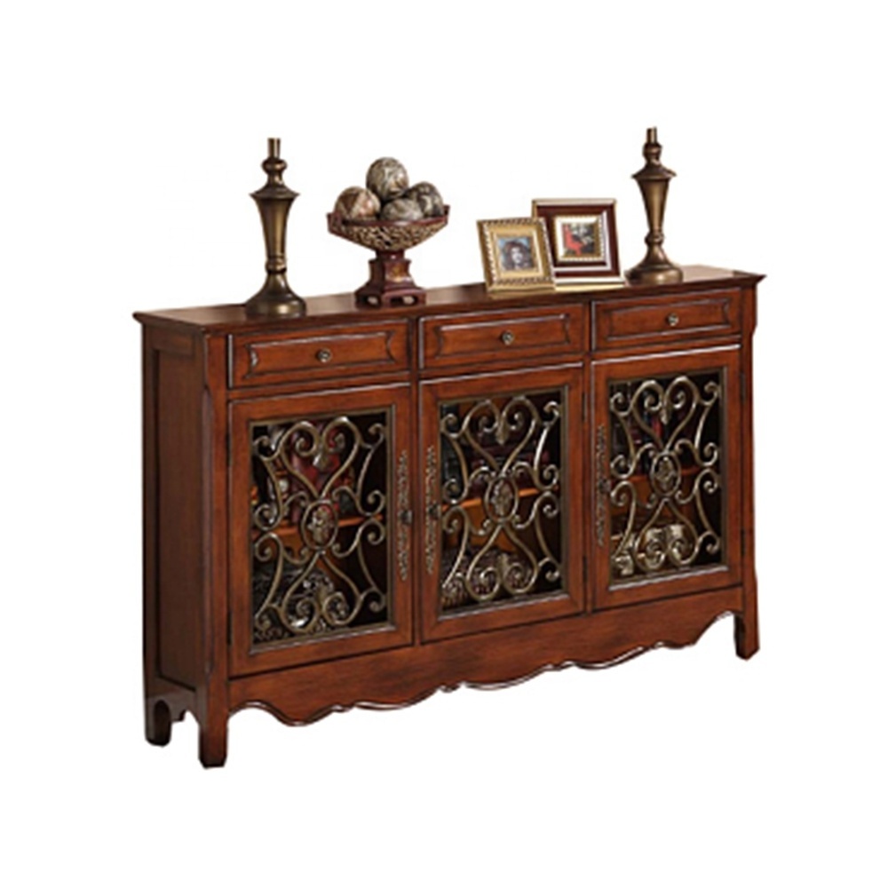 European Antique Oak Side Cabinet Home And Commercial Furniture Wooden Storage Cabinet