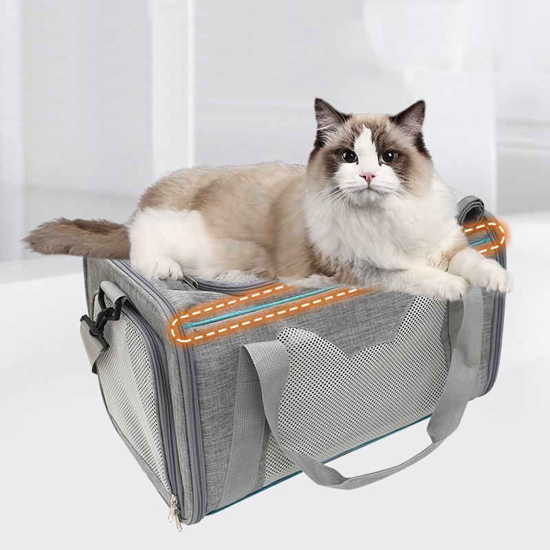 IN STOCK Custom Logo Pet Cat Carrier Bag Airline Approved Small Soft Sided  Collapsible Portable Travel Dog Carrier