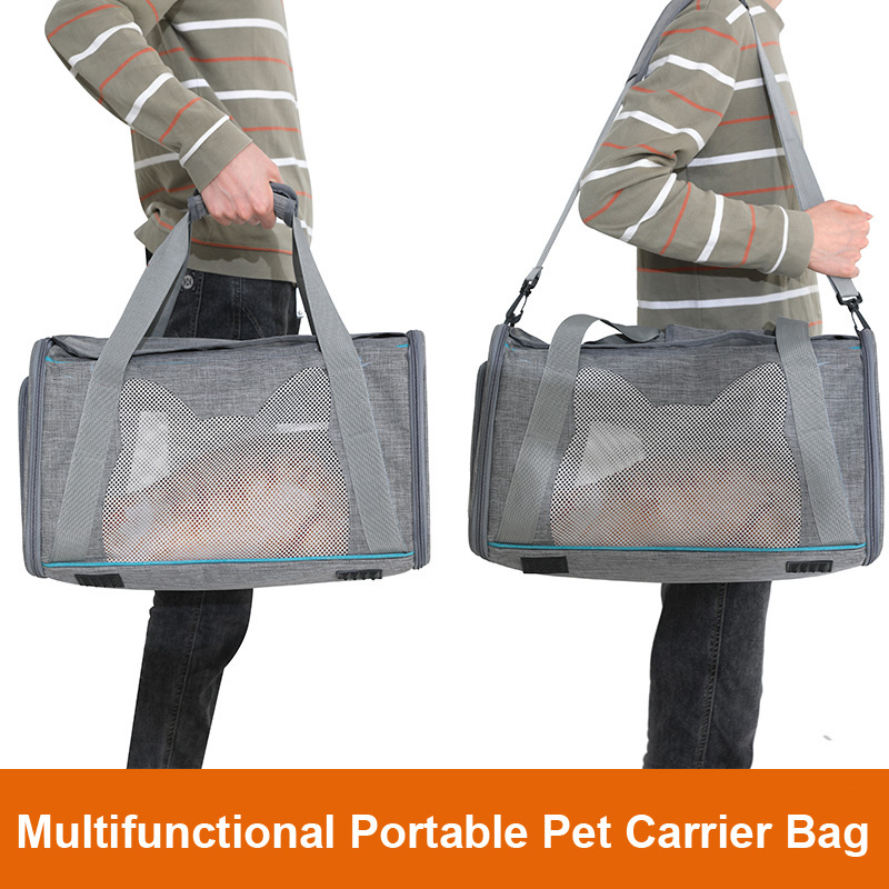 IN STOCK Custom Logo Pet Cat Carrier Bag Airline Approved Small Soft Sided  Collapsible Portable Travel Dog Carrier