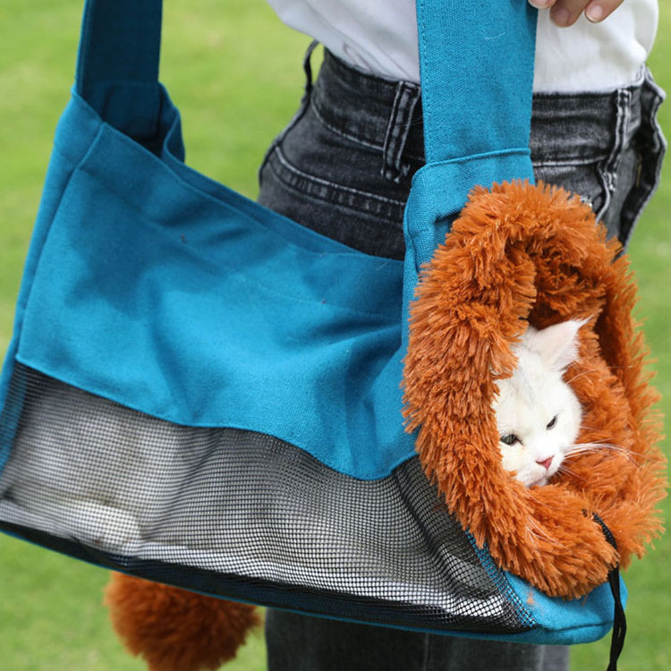 Organizer Pet Dog Cat Sling Carrier Bag Pet Crossbody Bag Bolsa Para Mascotas Lion Bristle Upgraded Pet Foldable Cat Carrier Bag