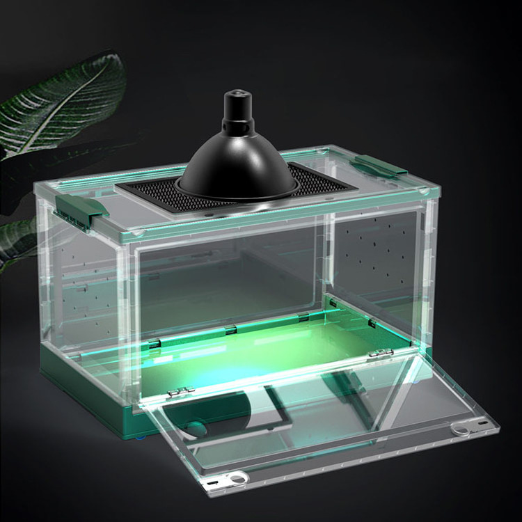 Foldable Pet Reptiles Terrarium Breeding Box Clear Jaula De Reptiles Acrilicos Show Display Cases Wheel Acrylic Reptile Cage