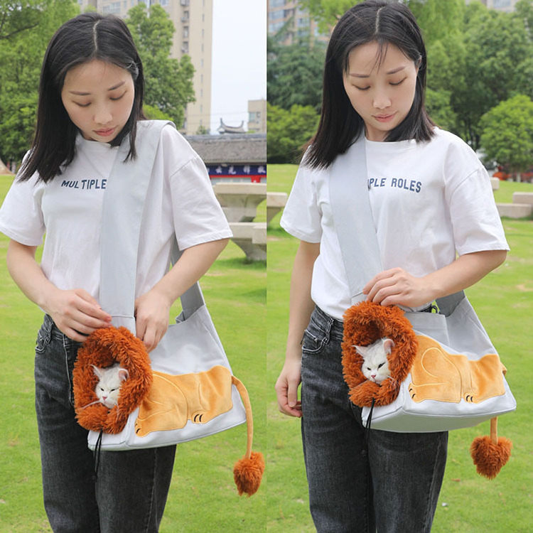 Organizer Pet Dog Cat Sling Carrier Bag Pet Crossbody Bag Bolsa Para Mascotas Lion Bristle Upgraded Pet Foldable Cat Carrier Bag